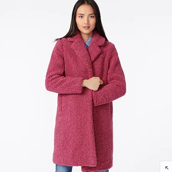 J Crew Teddy Sherpa Topcoat in Dried Rose (SP)